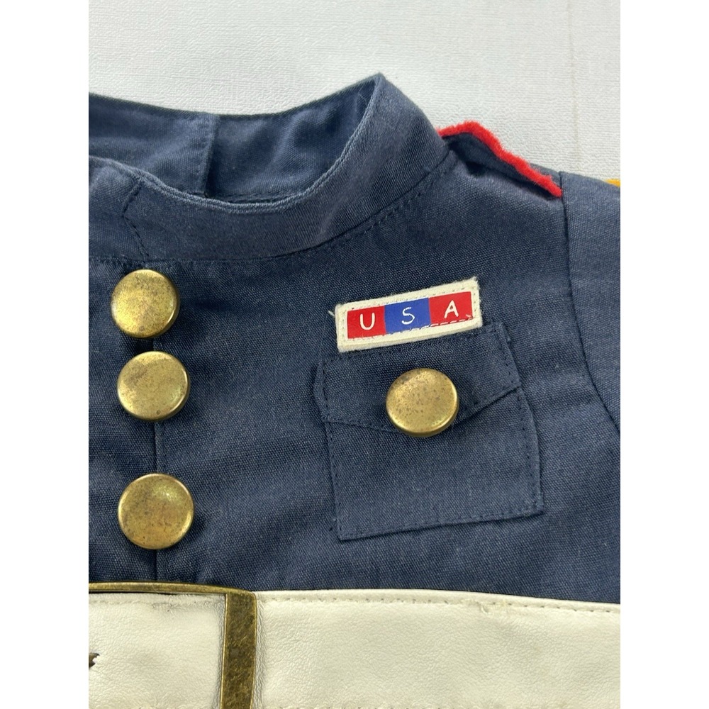 Build-A-Bear 2014 USA Military Uniform Navy Gold Buttons White Belt Shirt - Picture 2 of 8
